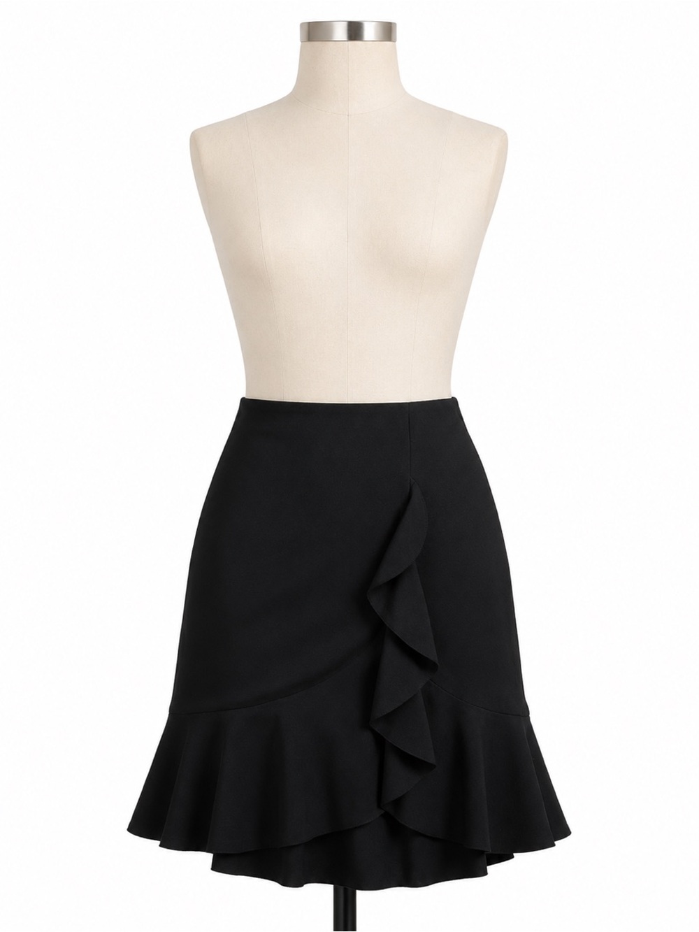 The Limited - Women’s Black Ruffled Midi Skirt